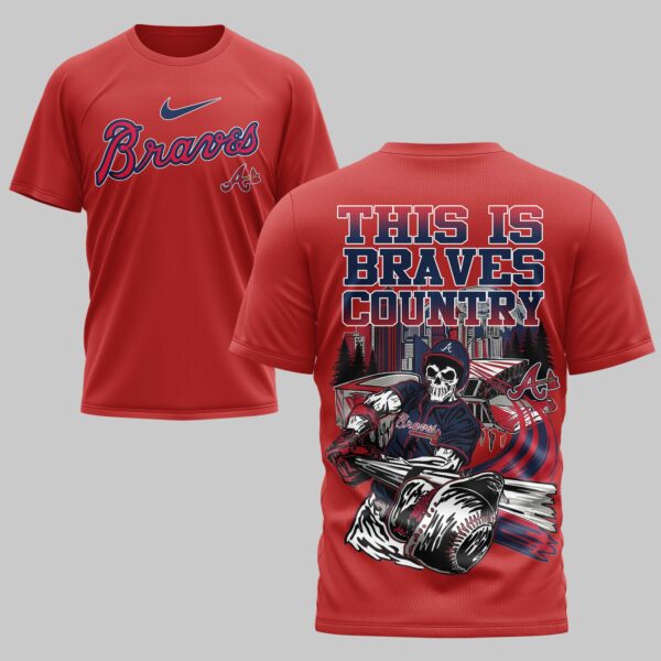 Atlanta Braves x skull Mars Premium T-Shirt PL05