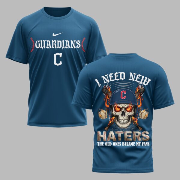 Cleveland Guardians X Fire Skull Baseball Premium T Shirt PVT002