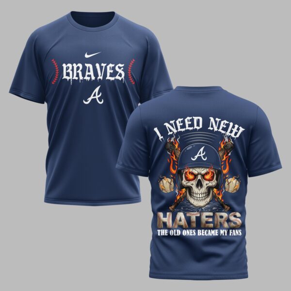 Atlanta Braves X Fire Skull Baseball Premium T Shirt PVT002