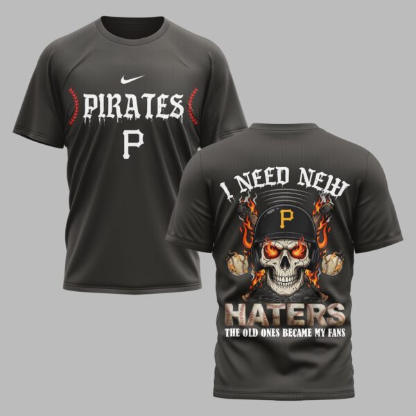 Pittsburgh Pirates X Fire Skull Baseball Premium T Shirt PVT002