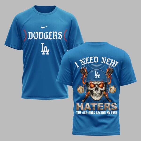 Los Angeles Dodgers X Fire Skull Baseball Premium T Shirt PVT002
