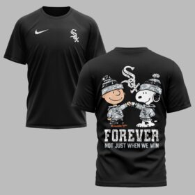 Chicago White Sox “FOREVER - Not Just When We Win” Snoopy & Charlie Glitter Friendship Premium T-Shirt PH00002