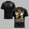 San Diego Padres “FOREVER - Not Just When We Win” Snoopy & Charlie Glitter Friendship Premium T-Shirt PH00002