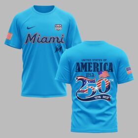 Miami Marlins X 250 Years Of Freedom Premium T Shirt PVT003