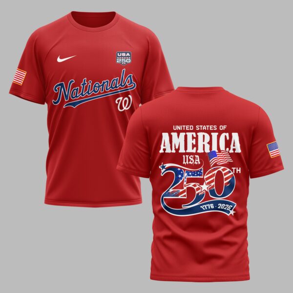 Washington Nationals X 250 Years Of Freedom Premium T Shirt PVT003