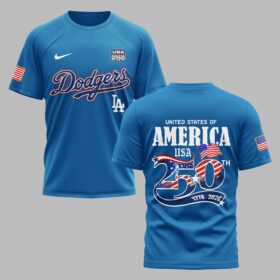 Los Angeles Dodgers X 250 Years Of Freedom Premium T Shirt PVT003
