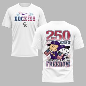 Colorado Rockies 250th Freedom Anniversary Snoopy & Charlie Friendship Premium T-Shirt PH00003
