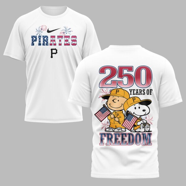 Pittsburgh Pirates 250th Freedom Anniversary Snoopy & Charlie Friendship Premium T-Shirt PH00003
