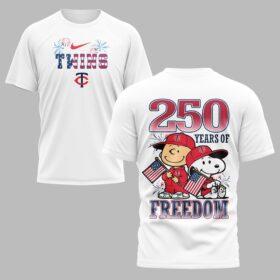 Minnesota Twins 250th Freedom Anniversary Snoopy & Charlie Friendship Premium T-Shirt PH00003
