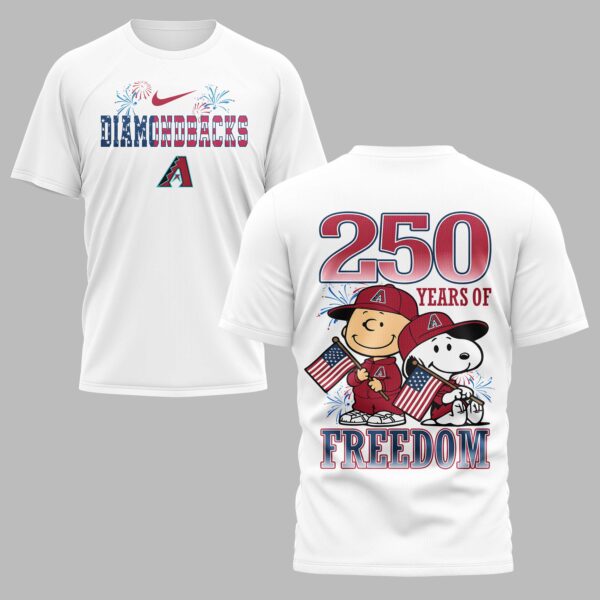 Arizona Diamondbacks 250th Freedom Anniversary Snoopy & Charlie Friendship Premium T-Shirt PH00003
