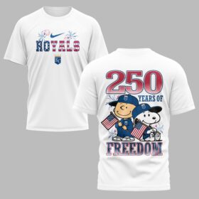 Kansas City Royals 250th Freedom Anniversary Snoopy & Charlie Friendship Premium T-Shirt PH00003
