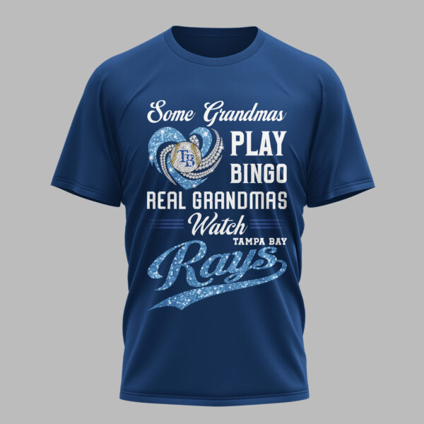 Tampa Bay Rays X Heart Diamond Some Grandmas Play Bingo Real Grandmas Watch T Shirt PVT004