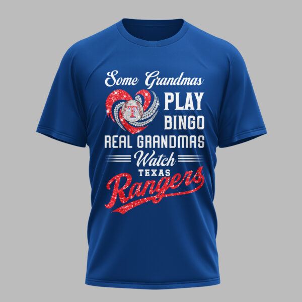 Texas Rangers X Heart Diamond Some Grandmas Play Bingo Real Grandmas Watch T Shirt PVT004