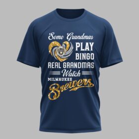 Milwaukee Brewers X Heart Diamond Some Grandmas Play Bingo Real Grandmas Watch T Shirt PVT004