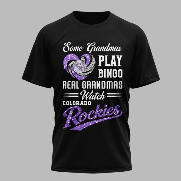 Colorado Rockies X Heart Diamond Some Grandmas Play Bingo Real Grandmas Watch T Shirt PVT004