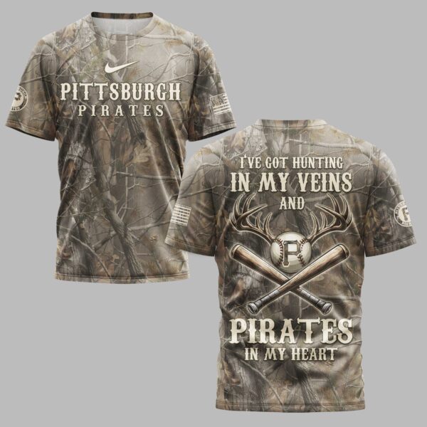 Pittsburgh Pirates “Hunting in My Veins” Camo Premium T-Shirt LT0005