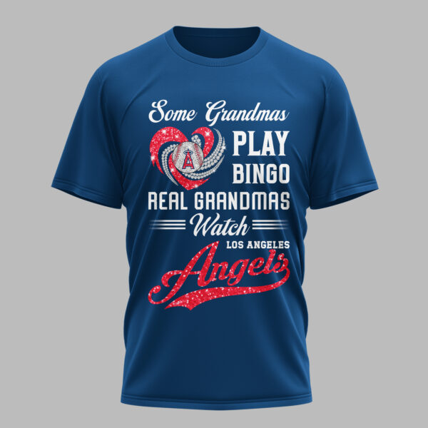 Los Angeles Angels X Heart Diamond Some Grandmas Play Bingo Real Grandmas Watch T Shirt PVT004