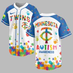 Minnesota Twins Autism Awareness Puzzle Premium Jersey LT0007