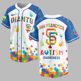 San Francisco Giants Autism Awareness Puzzle Premium Jersey LT0007