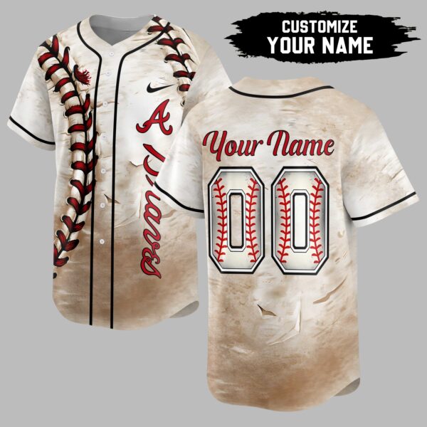 Atlanta Braves Custom Baseball Stitch Jersey LT0008