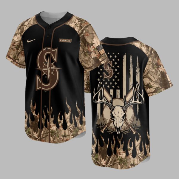 Seattle Mariners x Hunting Camo Baseball Jersey PVT008