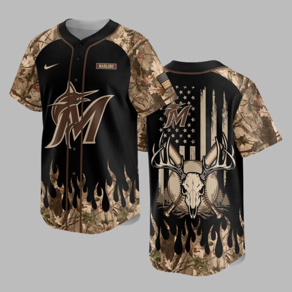 Miami Marlins x Hunting Camo Baseball Jersey PVT008