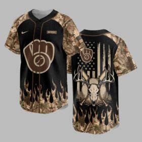 Milwaukee Brewers x Hunting Camo Baseball Jersey PVT008