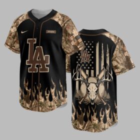 Los Angeles Dodgers x Hunting Camo Baseball Jersey PVT008