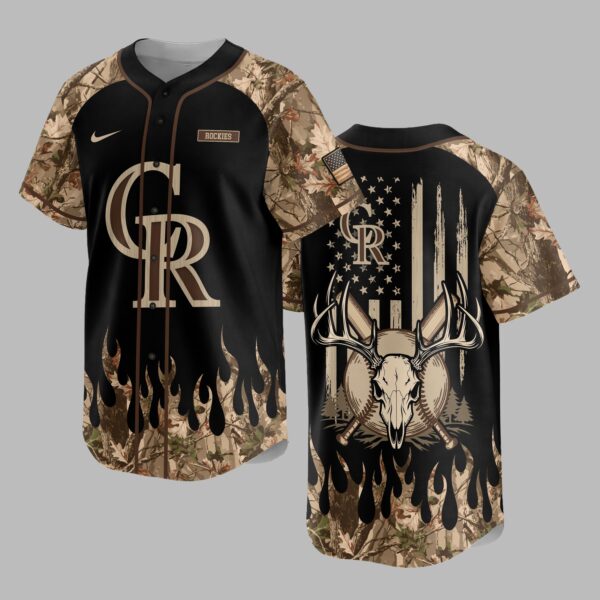 Colorado Rockies x Hunting Camo Baseball Jersey PVT008