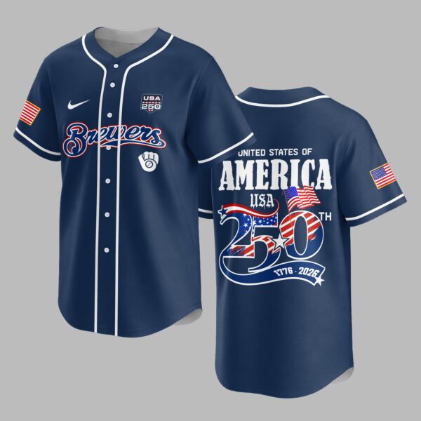 Milwaukee Brewers X 250 Years Of Freedom Premium Jersey PVT009