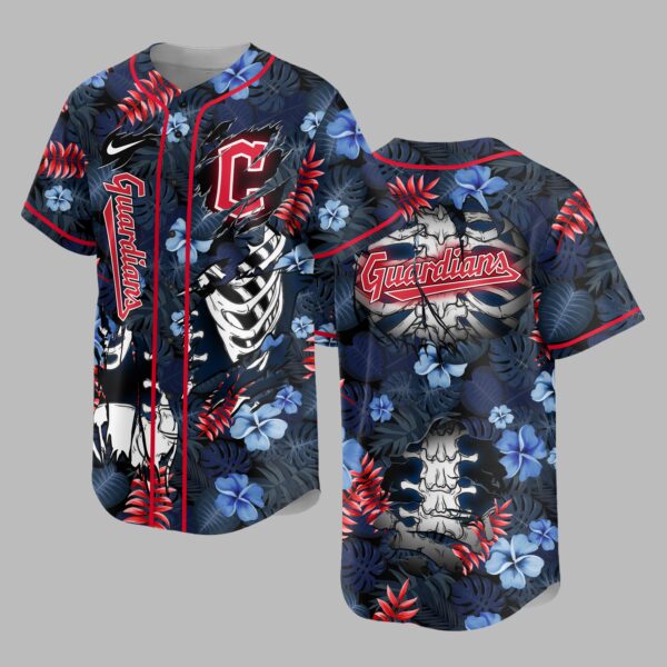 Cleveland Guardians x Skeleton Baseball Jersey PVT010
