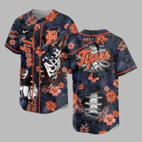 Detroit Tigers x Skeleton Baseball Jersey PVT010