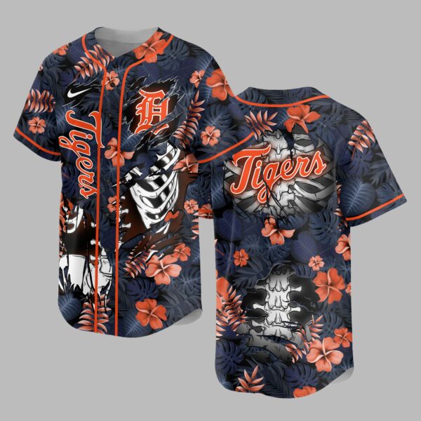 Detroit Tigers x Skeleton Baseball Jersey PVT010