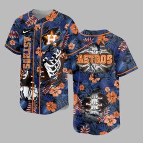 Houston Astros x Skeleton Baseball Jersey PVT010