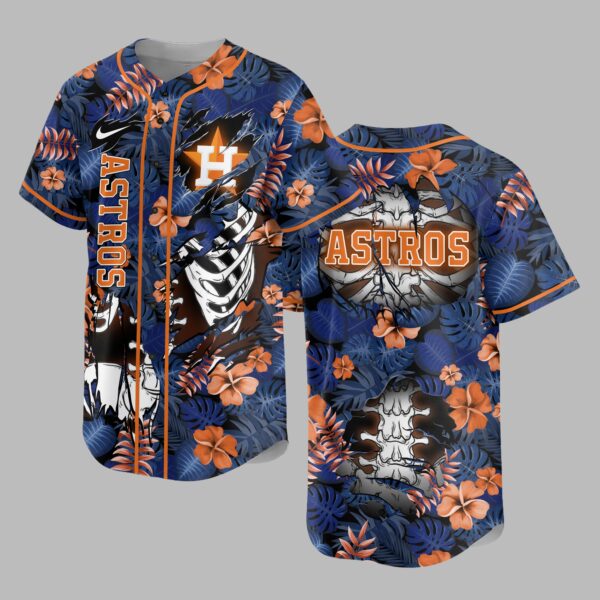 Houston Astros x Skeleton Baseball Jersey PVT010