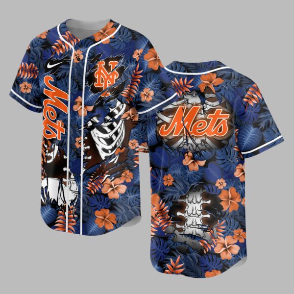 New York Mets x Skeleton Baseball Jersey PVT010