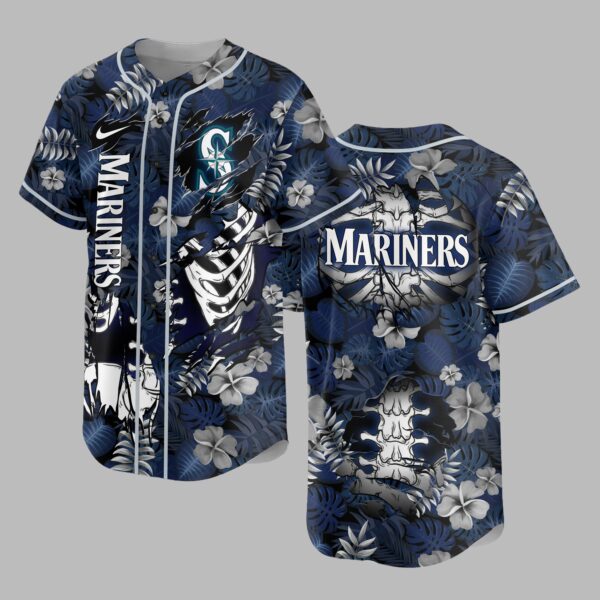 Seattle Mariners x Skeleton Baseball Jersey PVT010