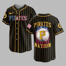 Pittsburgh Pirates USA Flag Edition Premium Baseball Jersey PH00007