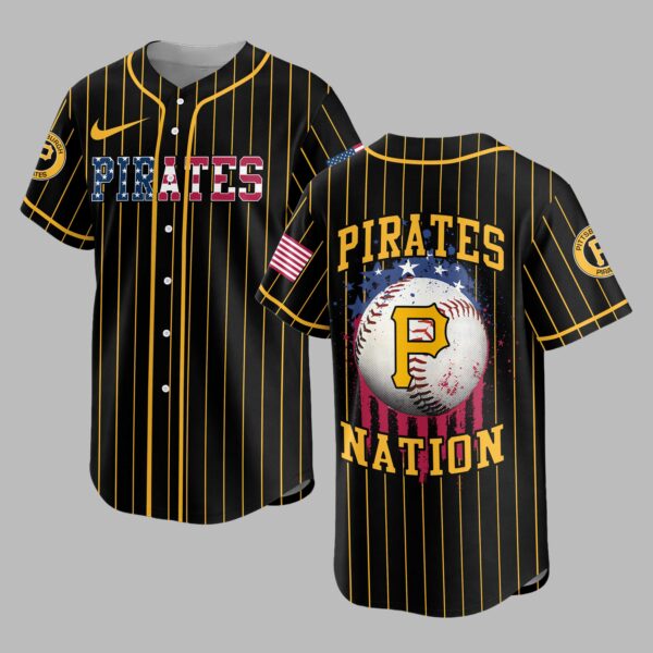 Pittsburgh Pirates USA Flag Edition Premium Baseball Jersey PH00007