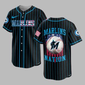 Miami Marlins USA Flag Edition Premium Baseball Jersey PH00007