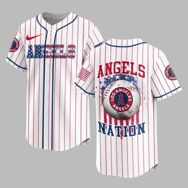 Los Angeles Angels USA Flag Edition Premium Baseball Jersey PH00007