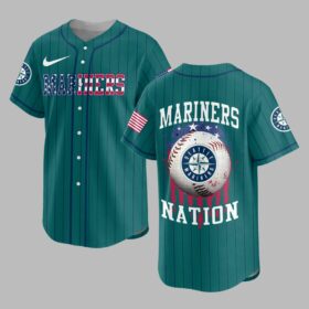 Seattle Mariners USA Flag Edition Premium Baseball Jersey PH00007