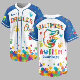 Baltimore Orioles Autism Awareness Puzzle Premium Jersey LT0007