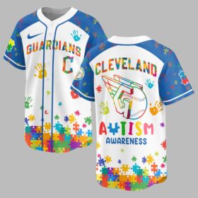 Cleveland Guardians Autism Awareness Puzzle Premium Jersey LT0007