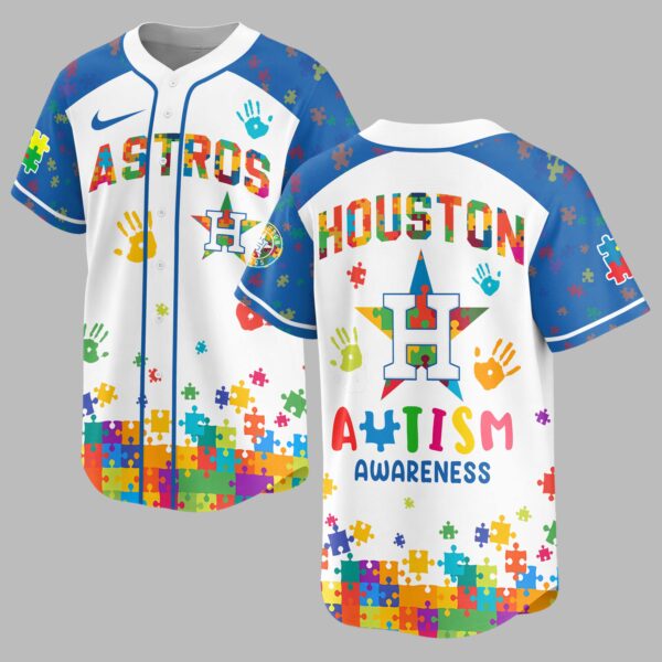 Houston Astros Autism Awareness Puzzle Premium Jersey LT0007