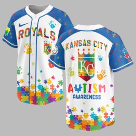 Kansas City Royals Autism Awareness Puzzle Premium Jersey LT0007