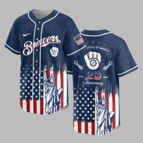 Milwaukee Brewers X America’s 250th Anniversary Premium Baseball Jersey PVT006